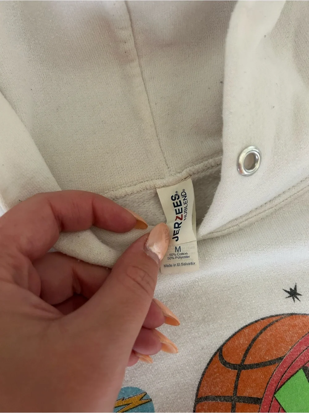 Y2k Vintage Jerzees Space Jam White Graphic Hoodie 🏀🐰